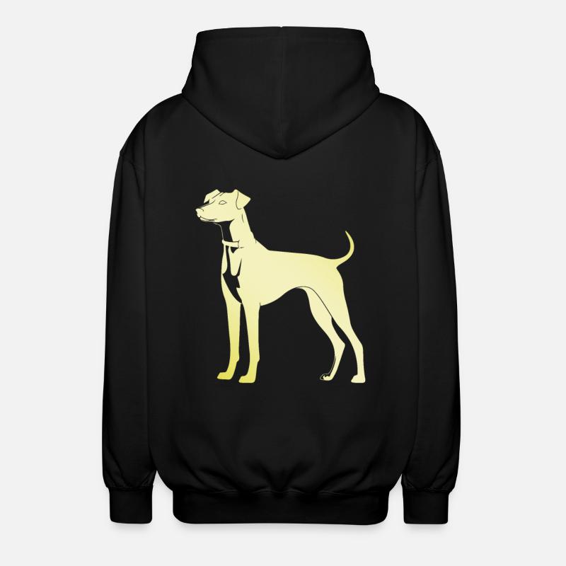 Silhouette de chien whippet - Veste à capuche unisexe - noir