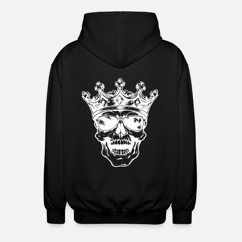Skull King Crown - Unisex Hooded Jacket - black