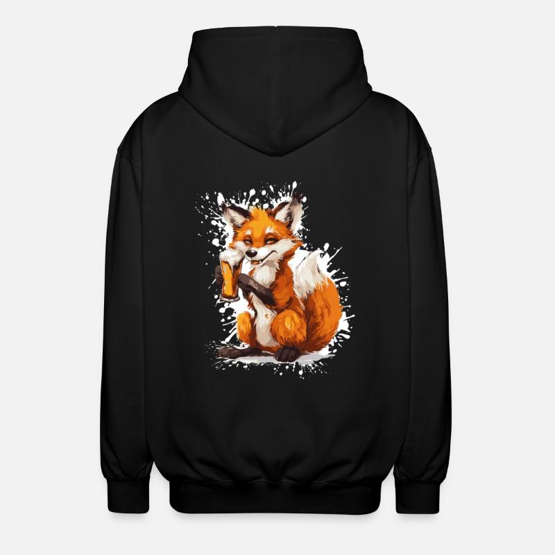 Fuchs Bier Lustig - Unisex Kapuzenjacke - Schwarz