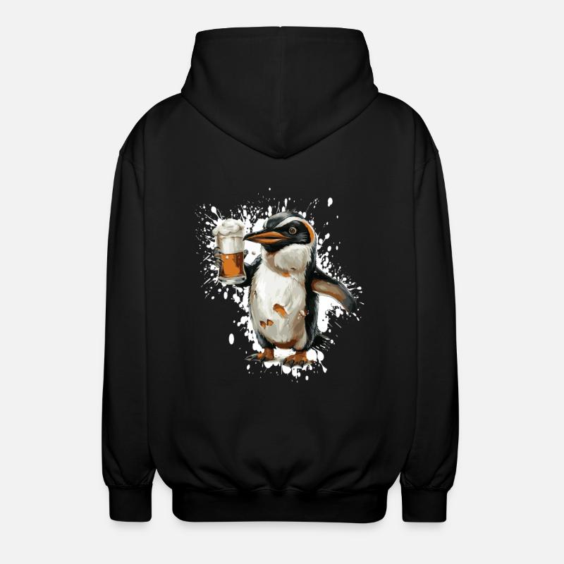 Pingouin Bière Drôle - Veste à capuche unisexe - noir