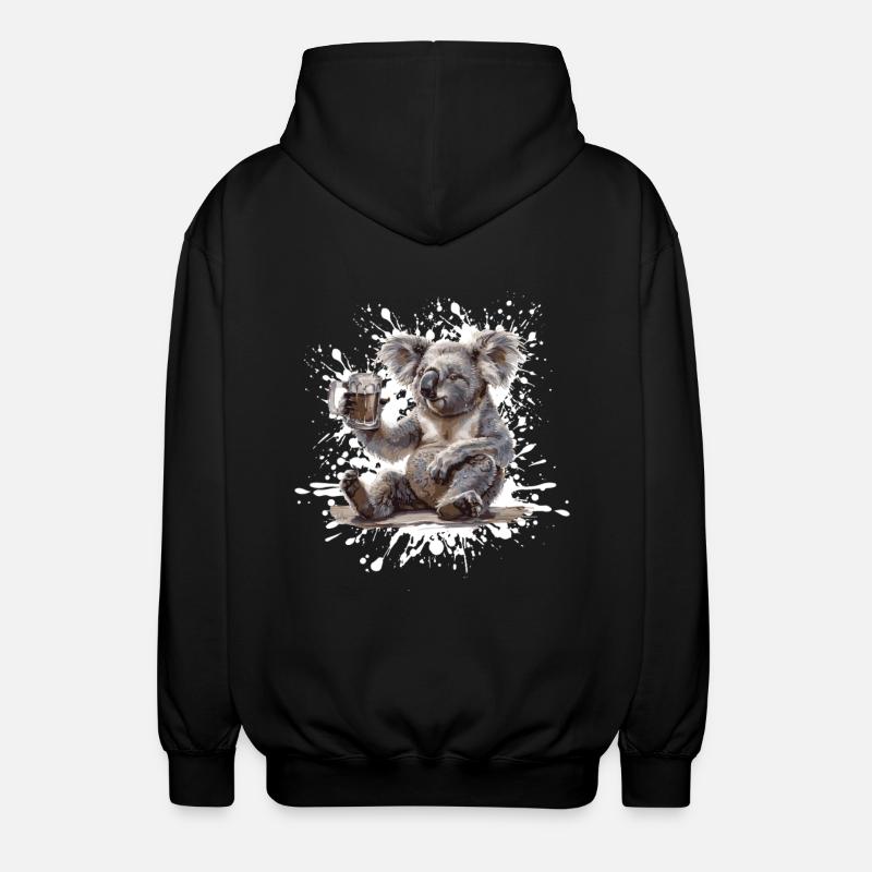 Koala Bier Lustig - Unisex Kapuzenjacke - Schwarz