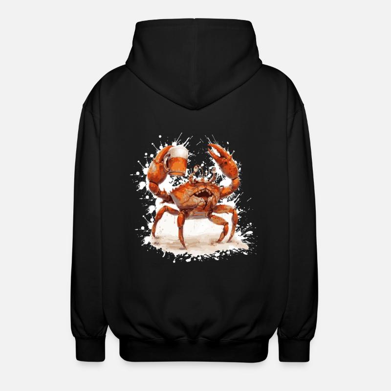 Crabe Crabe Bière Drôle - Veste à capuche unisexe - noir