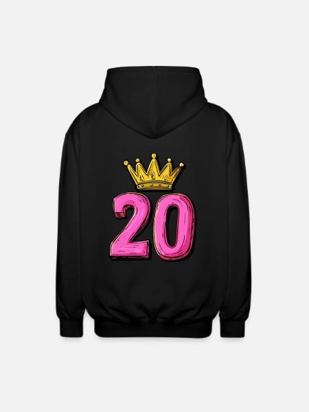 20 Zahl Krone - Unisex Kapuzenjacke - Schwarz
