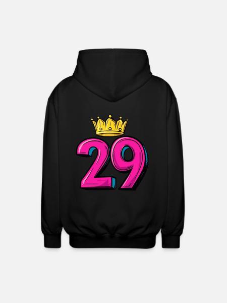29 Number Krone - Unisex Hooded Jacket - black