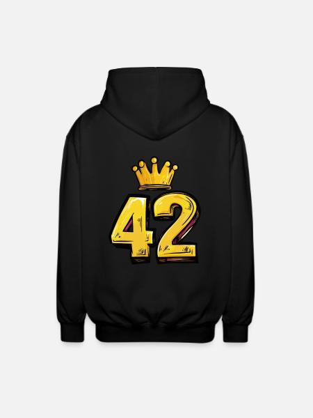 42 Number Krone - Unisex Hooded Jacket - black