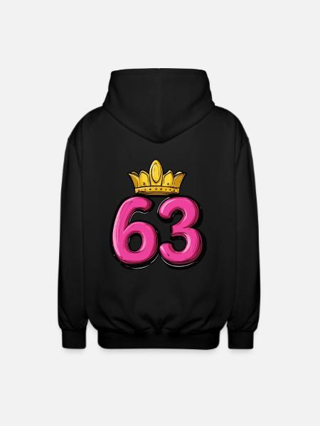 63 Number Krone - Unisex Hooded Jacket - black