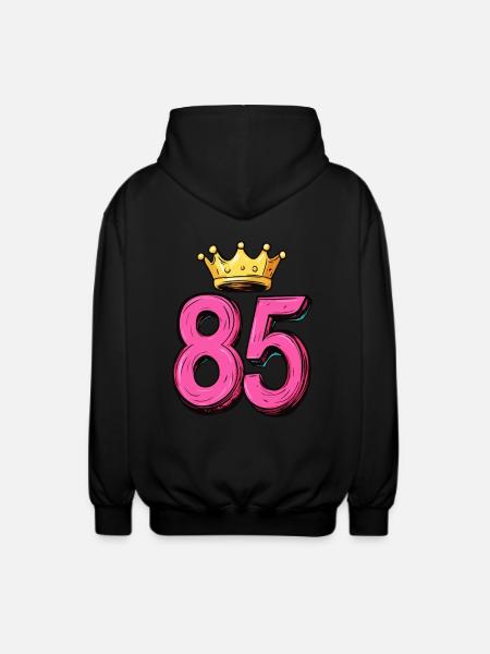 85 Number Crown - Unisex Hooded Jacket - black