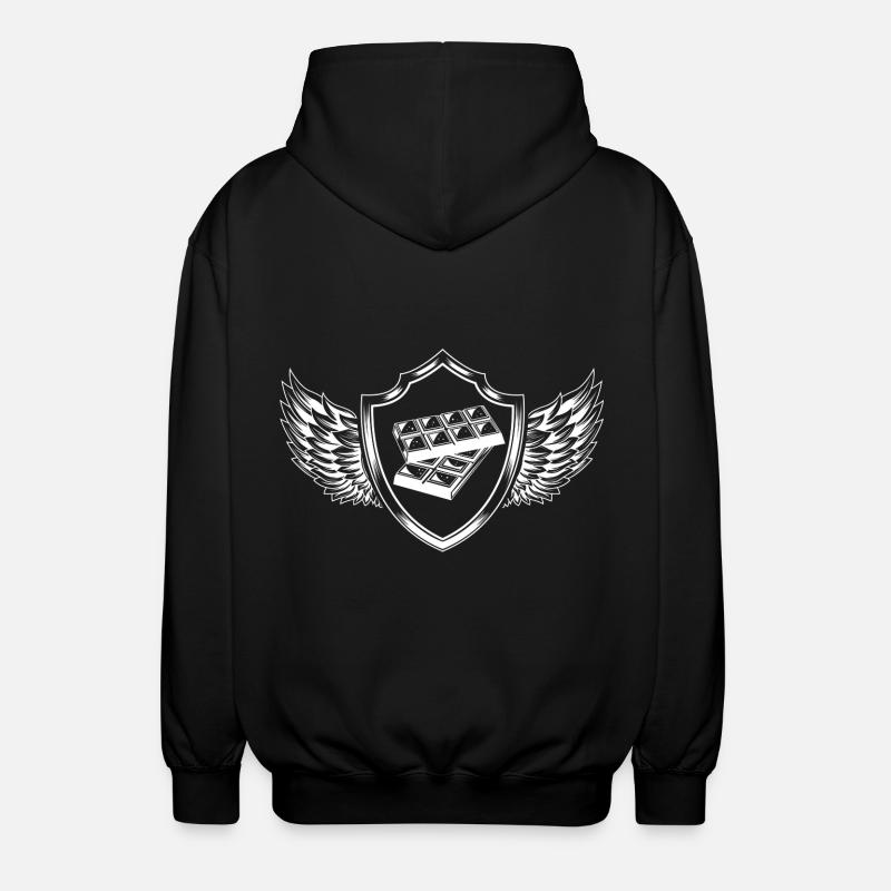 Chocolate Icon Crest - Unisex Hooded Jacket - black