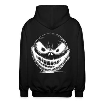 Visage d’Halloween effrayant avec des dents - Veste à capuche unisexe - noir - Dos - AI Model Male 185 light (185cm)