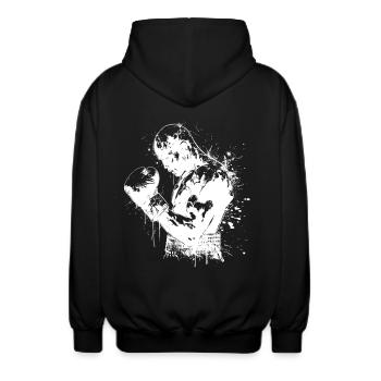 boxing Kampfsport boxer boxkampf knock out - Unisex Kapuzenjacke - Schwarz - Hinten - AI Model Male 185 light (185cm)