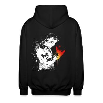 Boxing profiboxer boxhandschuhe kampfsport - Unisex Kapuzenjacke - Schwarz - Hinten - AI Model Male 185 light (185cm)