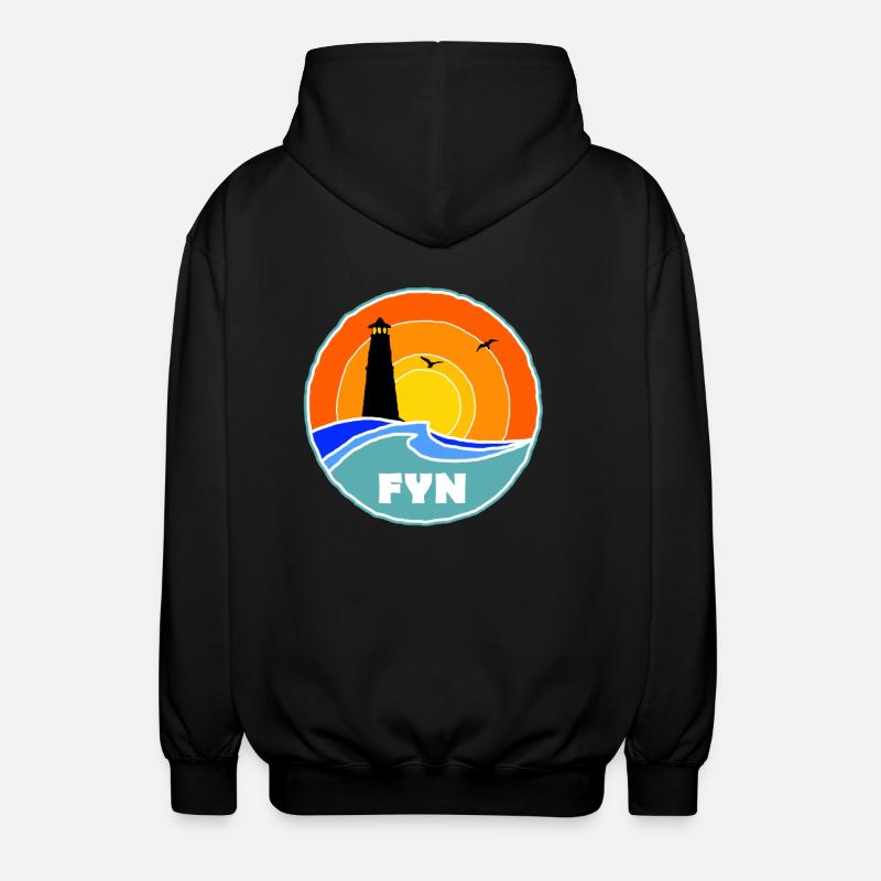 Fyn Leuchtturm Dänemark - Unisex Kapuzenjacke - Schwarz