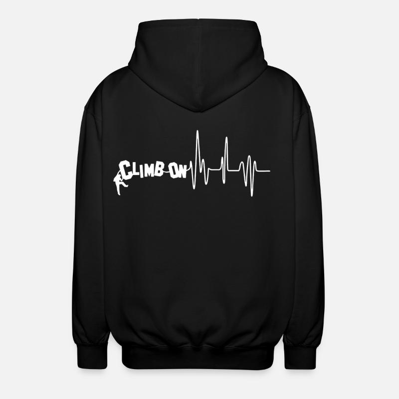Climbing Climb On Heartbeat - Unisex Hooded Jacket - black