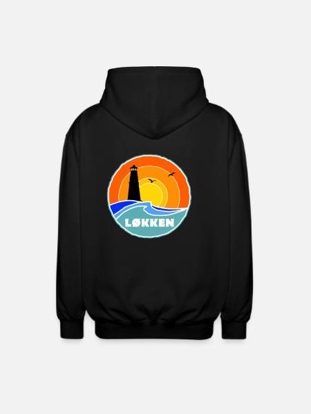 Løkken Lighthouse Denmark - Unisex Hooded Jacket - black