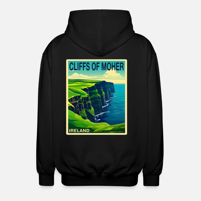 falaises de moher Irlande - Veste à capuche unisexe - noir