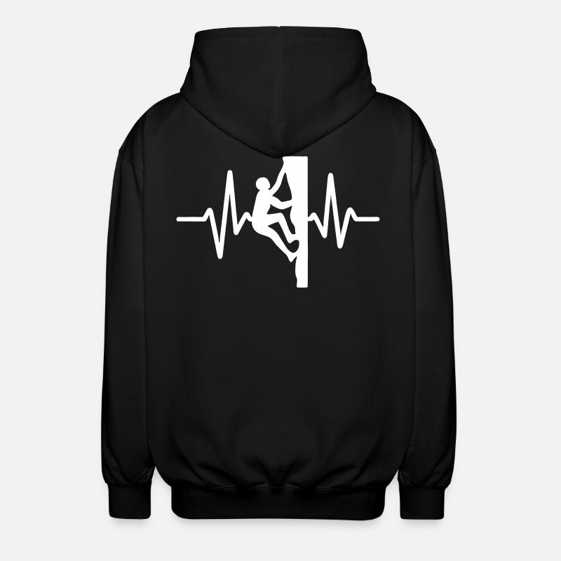 Heartbeat Climbing - Unisex Hooded Jacket - black