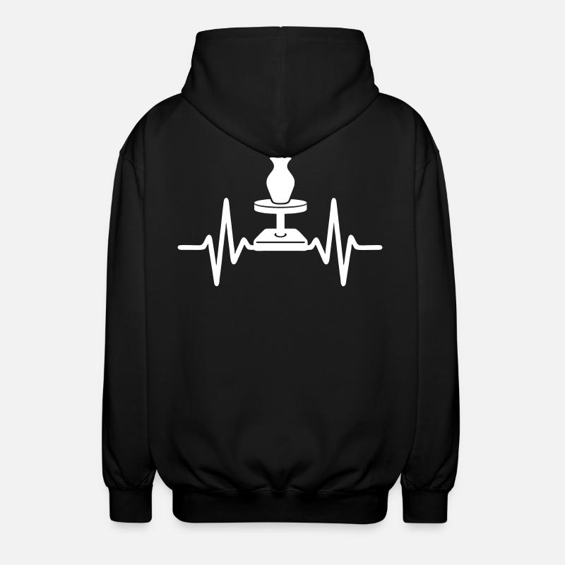 Pottery Wheel Ceramic Artisan - Unisex Hooded Jacket - black