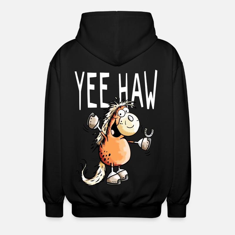 Yee Haw Cheval - Cheveaux - Comique - Veste à capuche unisexe - noir