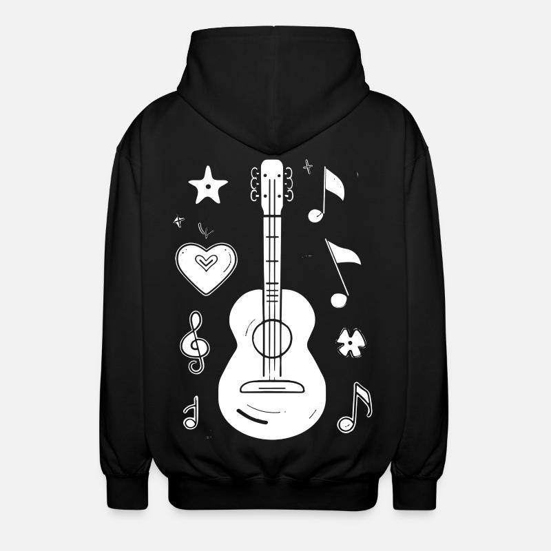 Dessin de ukulélé - Veste à capuche unisexe - noir