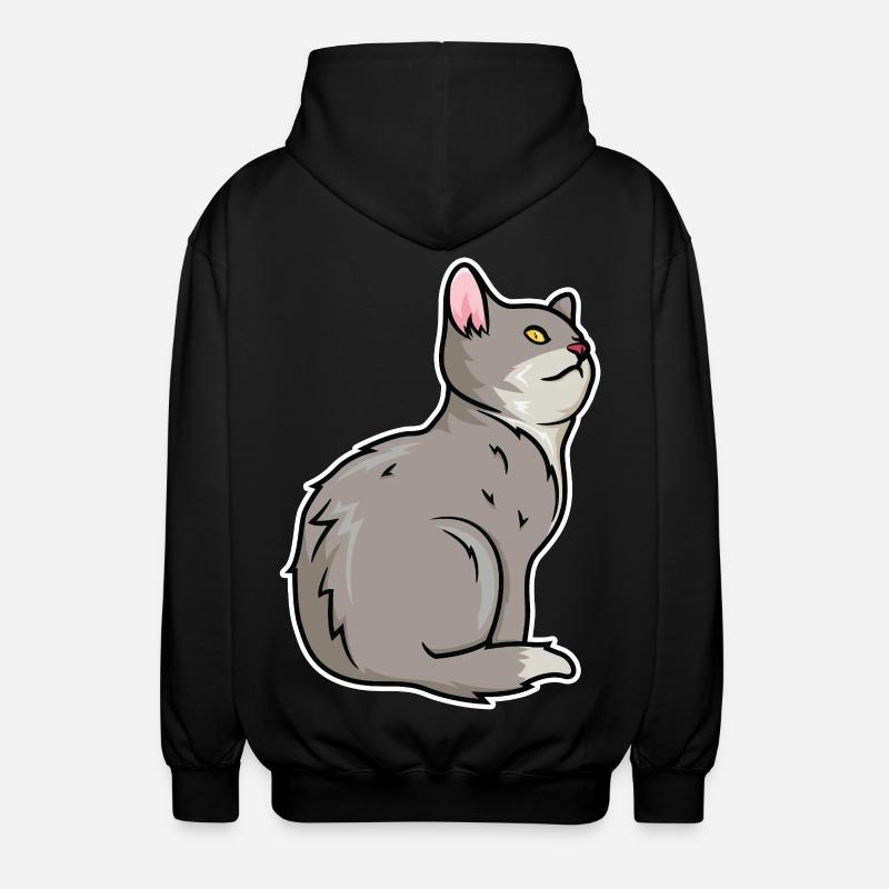 Dessin de chat - Veste à capuche unisexe - noir