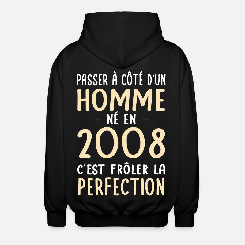 Geboren 2008 – Perfektion nahe - Unisex Kapuzenjacke - Schwarz