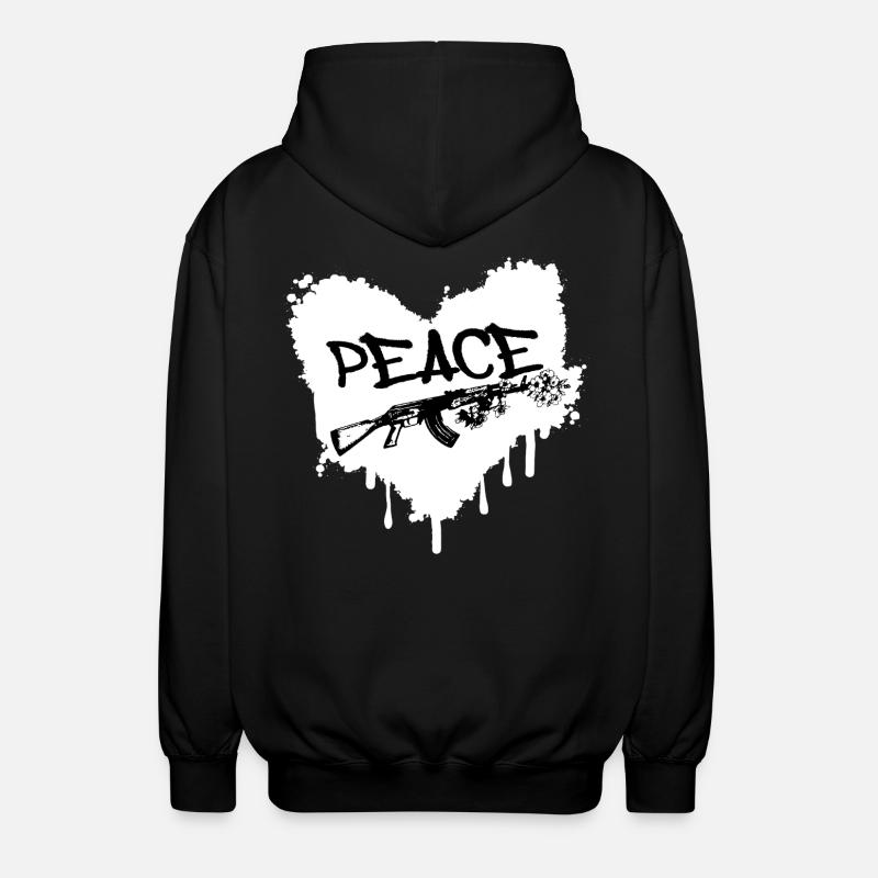 Peace Gun Blossoms Graffiti - Unisex Hooded Jacket - black