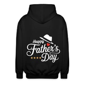Cadeau de fête des pères avec chapeau - Veste à capuche unisexe - noir - Dos - AI Model Male 185 light (185cm)