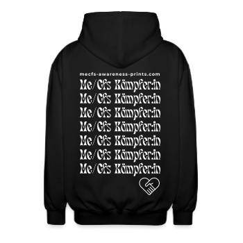 ME/CFS KÄMPFER:IN VI 💪- weiß 🤍 - Unisex Kapuzenjacke - Schwarz - Hinten - AI Model Male 185 light (185cm)