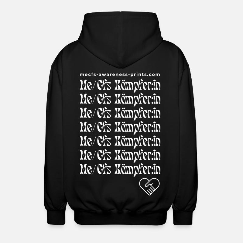 ME/CFS FIGHTER VI 💪 - white 🤍 - Unisex Hooded Jacket - black