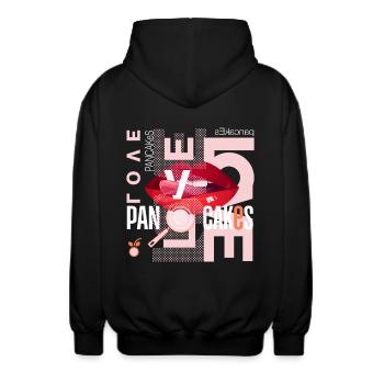 I Love Pancakes - Unisex Hooded Jacket - black - Back - AI Model Male 185 light (185cm)