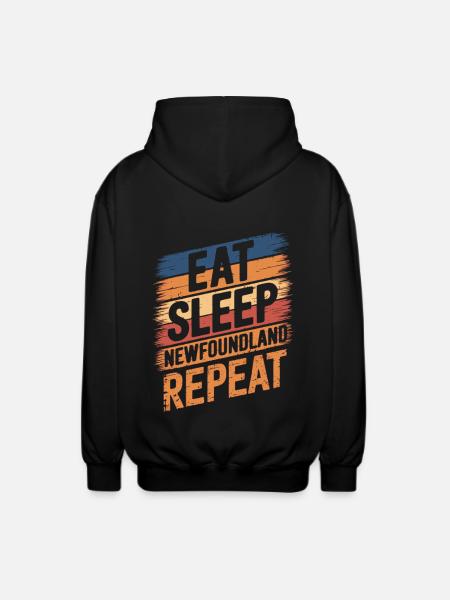 Eat. Sleep. Newfoundland. Repeat. - Unisex Hooded Jacket - black