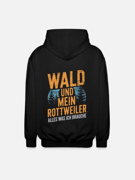 Wald und mein Rottweiler - Unisex Kapuzenjacke - Schwarz