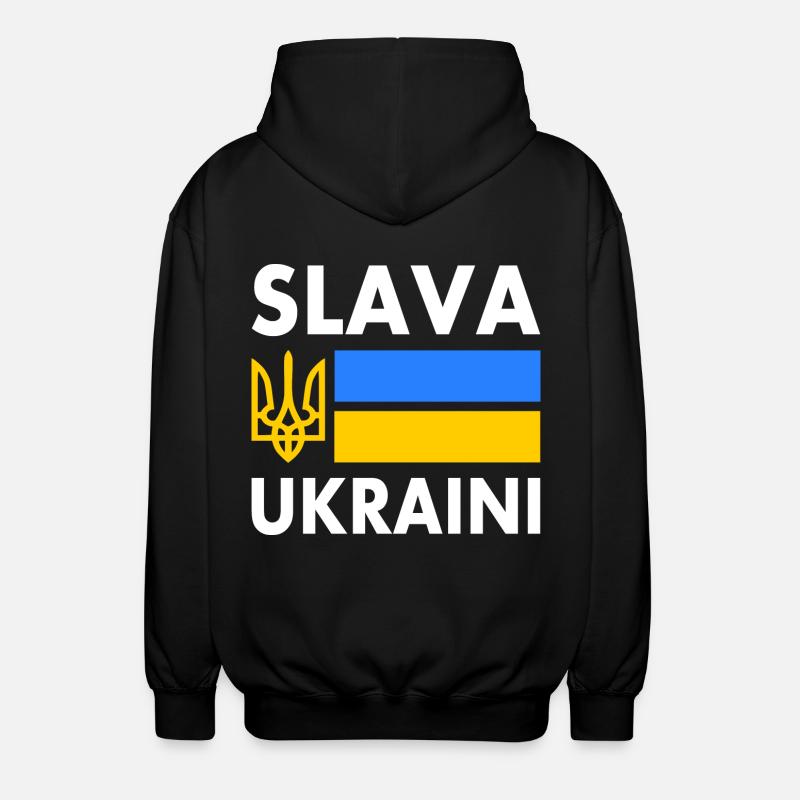 Slava ukraini - Unisex Hooded Jacket - black
