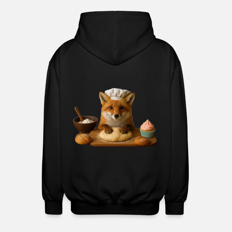 Fuchs Backen Kuchen Brot - Unisex Kapuzenjacke - Schwarz