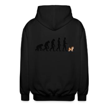 Shiba Inu - Unisex Kapuzenjacke - Schwarz - Hinten - AI Model Male 185 light (185cm)