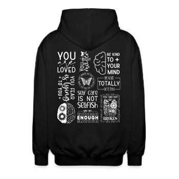 Psychische Gesundheit, Mental Health awareness - Unisex Kapuzenjacke - Schwarz - Hinten - AI Model Male 185 light (185cm)