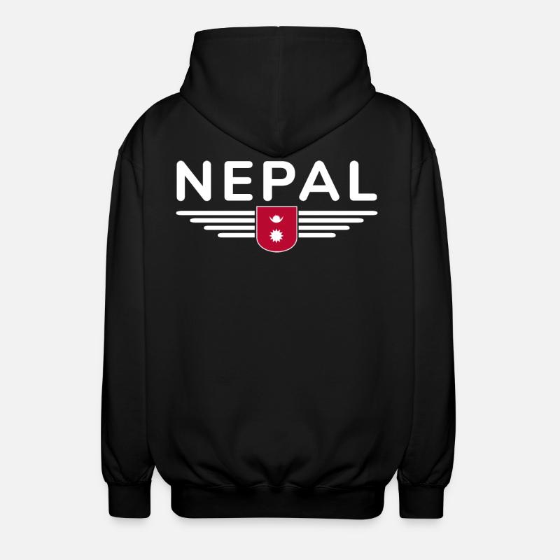 Nepal Design – Himalaya Abenteuer - Unisex Kapuzenjacke - Schwarz