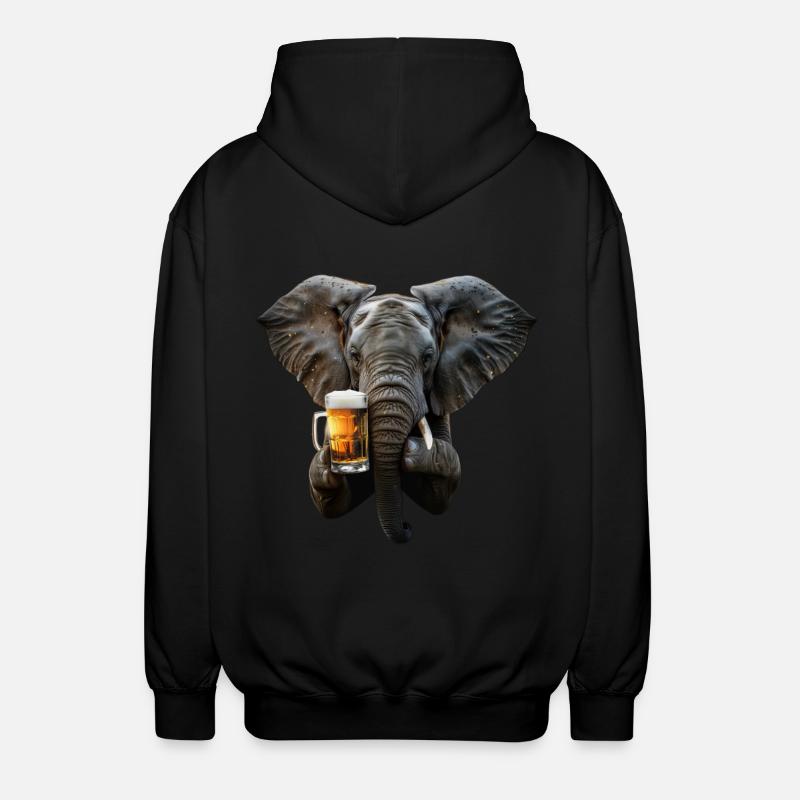 Elefant - Unisex Kapuzenjacke - Schwarz