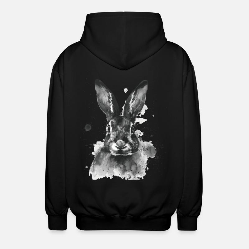 Rabbit - Unisex Hooded Jacket - black