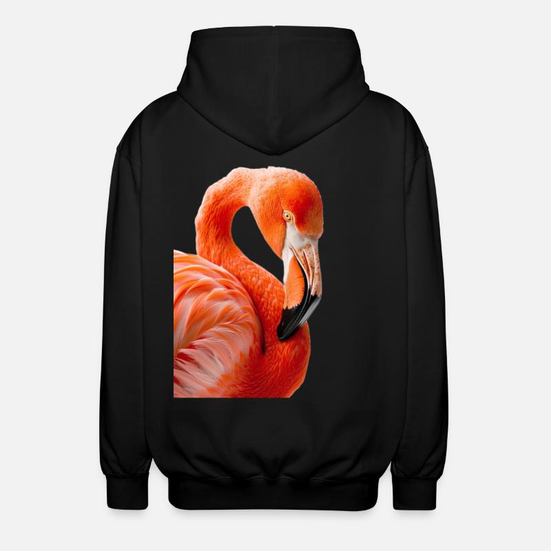 Flamingo - Unisex Kapuzenjacke - Schwarz