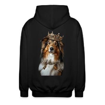 Chien de berger Shetland - Veste à capuche unisexe - noir - Dos - AI Model Male 185 light (185cm)