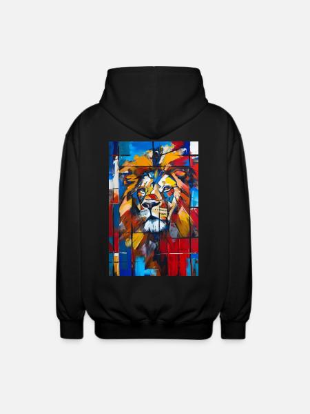 Lion - Unisex Hooded Jacket - black