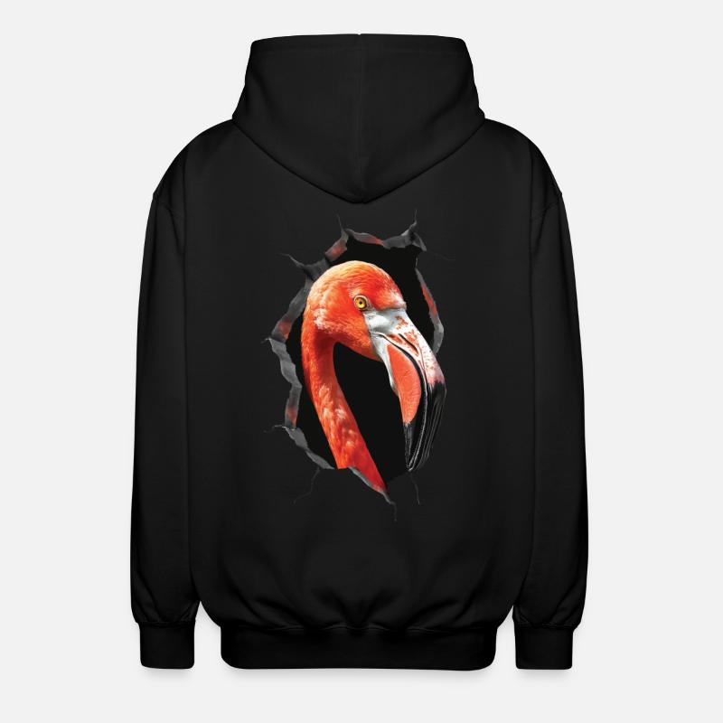 Flamingo - Unisex Kapuzenjacke - Schwarz
