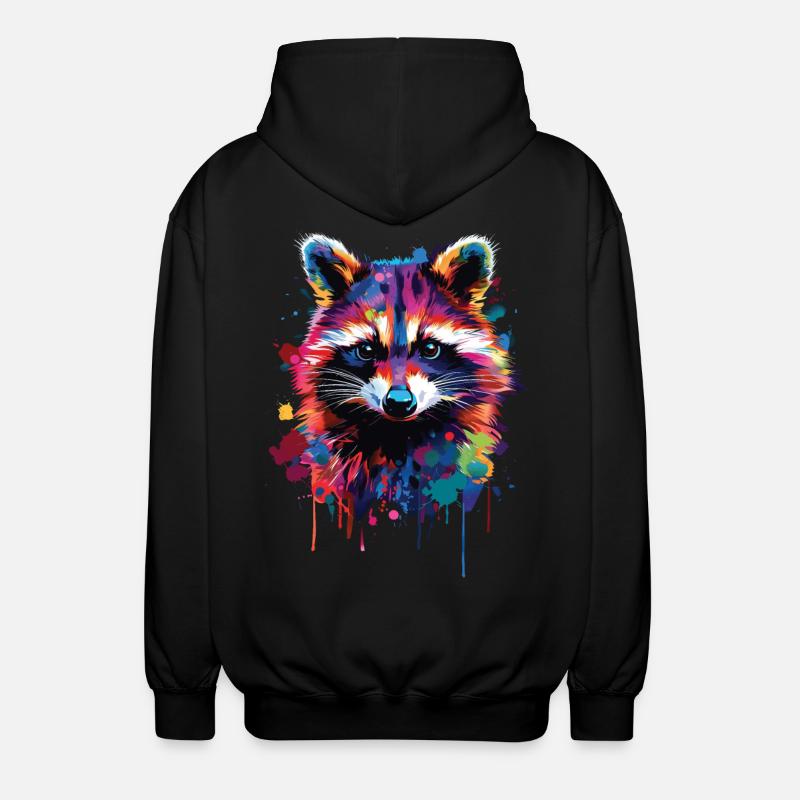 Waschbär - Unisex Kapuzenjacke - Schwarz