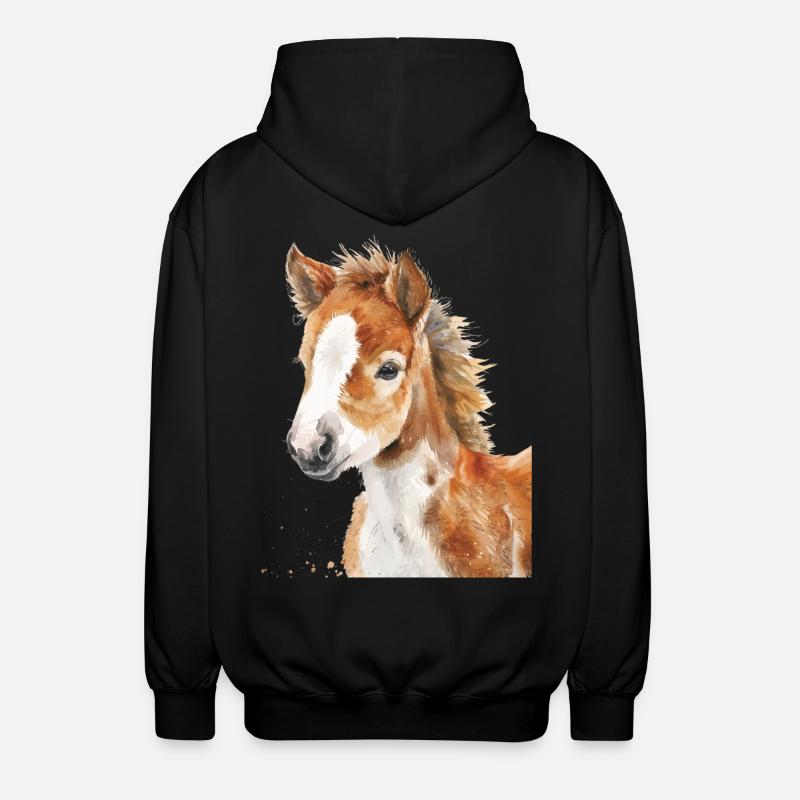 Horse - Unisex Hooded Jacket - black