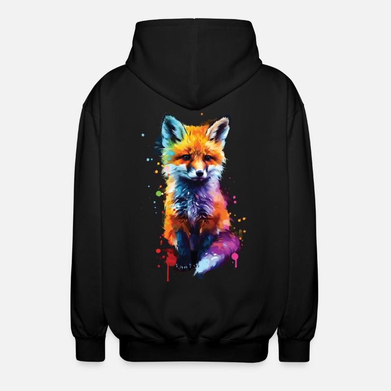 Fox - Unisex Hooded Jacket - black