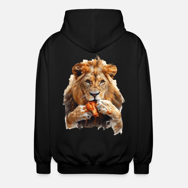 Löwe - Unisex Kapuzenjacke - Schwarz