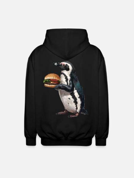 Penguin - Unisex Hooded Jacket - black