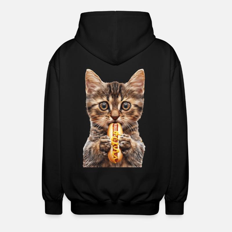 Katze - Unisex Kapuzenjacke - Schwarz