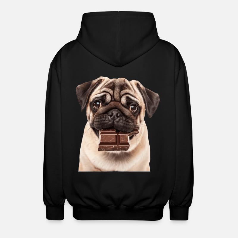 Mops - Unisex Kapuzenjacke - Schwarz